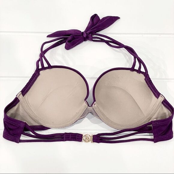 Victoria’s Secret Miraculous Push Up Bombshell Bikini Swim Set In Plum Purple S - Picture 8 of 14